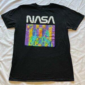 Hyper Space Men's Large Black NASA Abstract Astronaut Graphic Tee